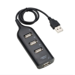 USB 2.0 Hi Speed Hub 4 Port Splitter Hub USB Adapter for PC Laptop Notebook Receiver Computer Peripherals Accessories -black